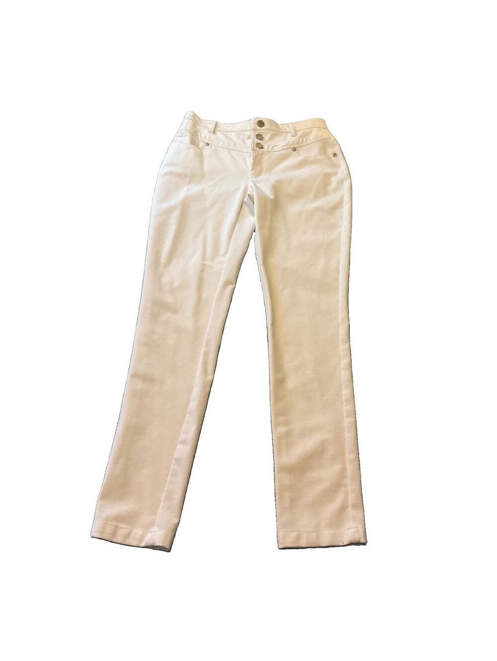 Karl Lagerfeld Paris Womens Slim/Skinny Fit 3 Buttons Compression White Pants 2
